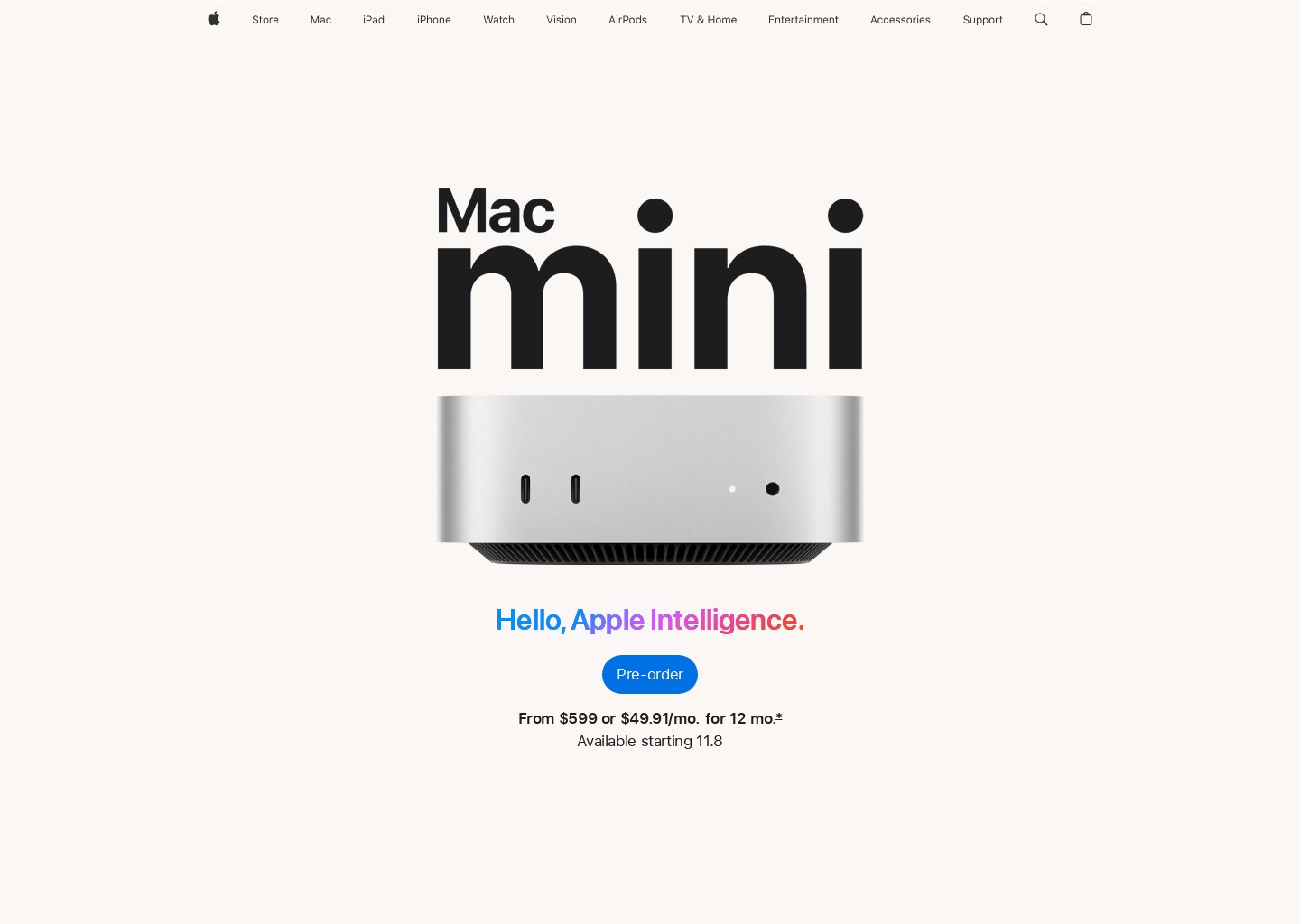 Mac mini - Apple — website design on Landdding