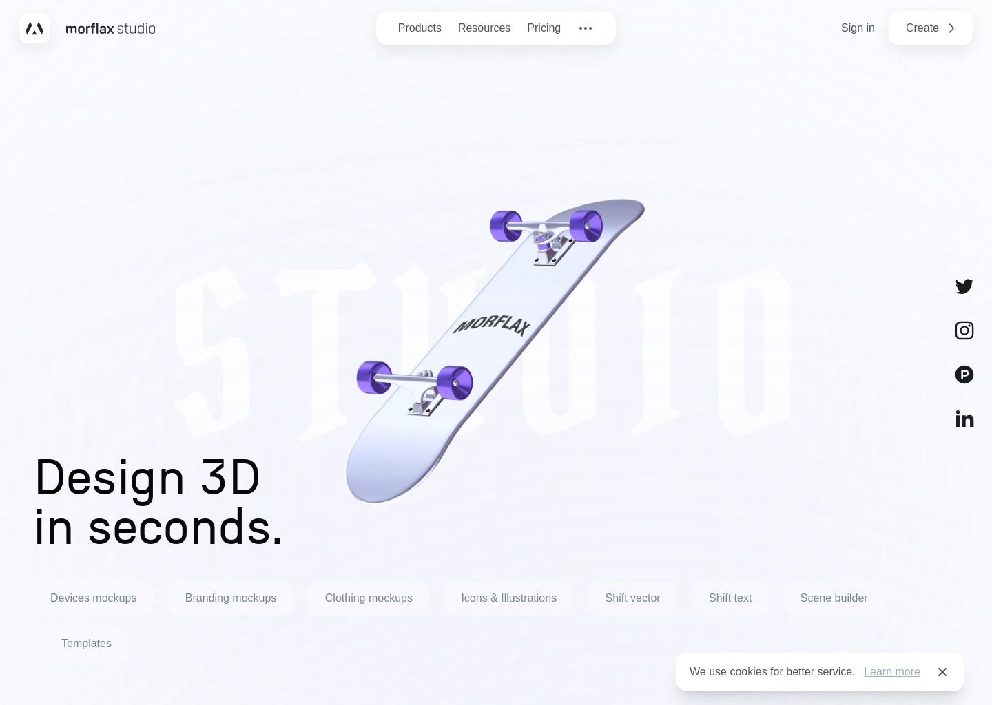 Morflax studio — website design on Landdding