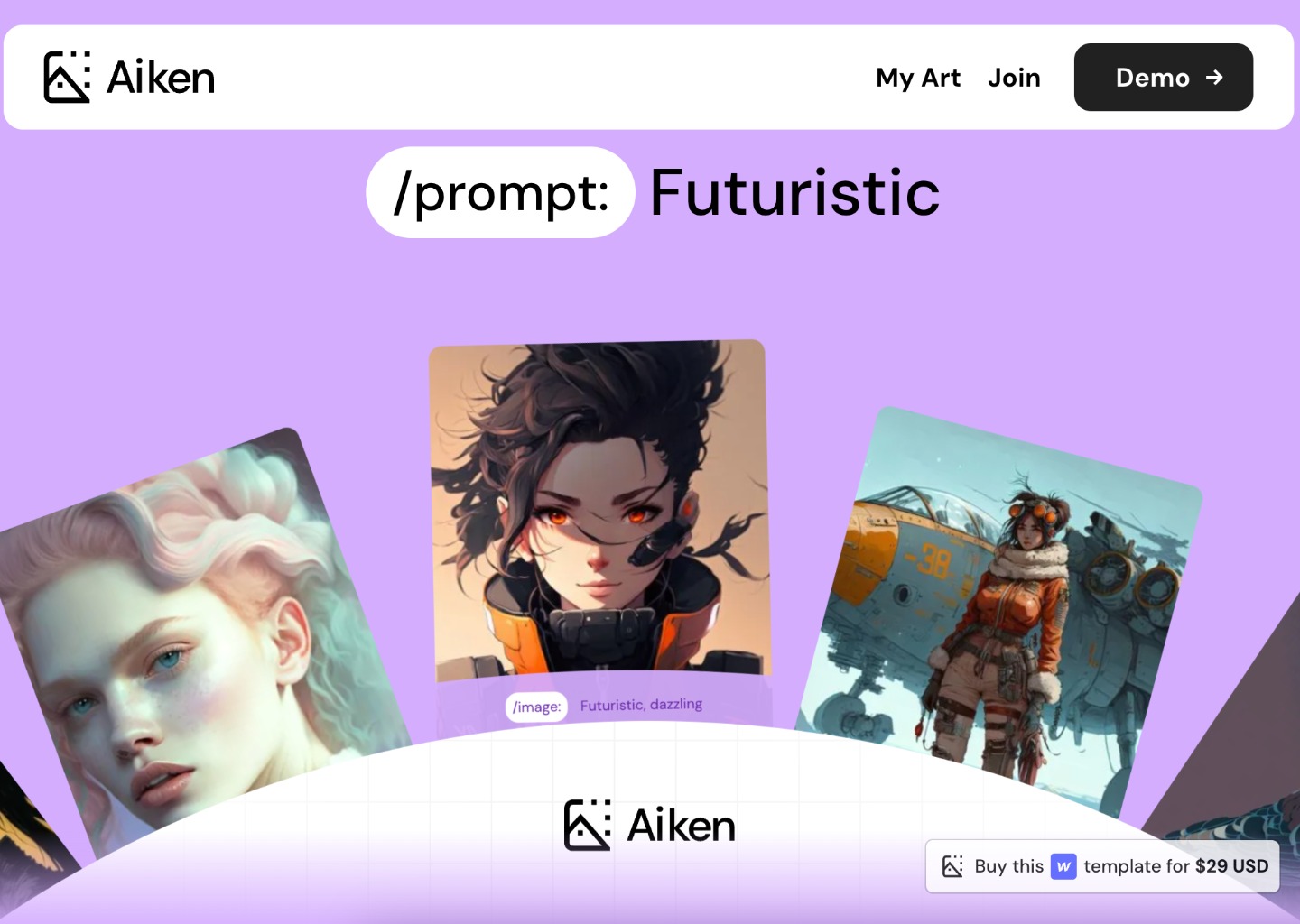 Aiken - Webflow template — website design on Landdding