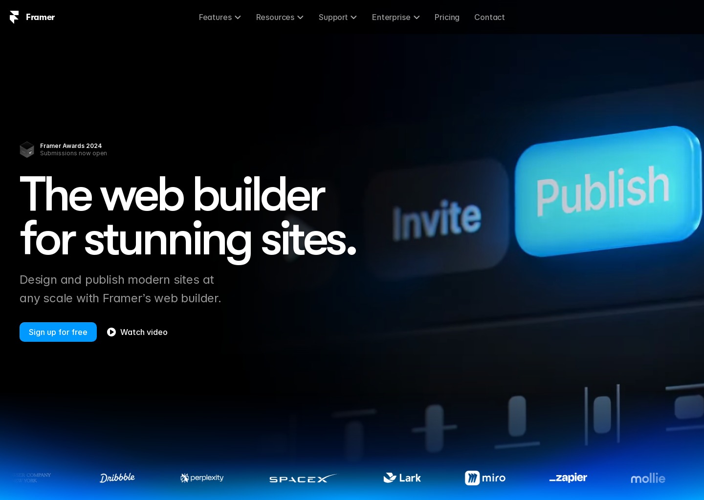 Framer: The web builder for stunning sites. — website design on Landdding