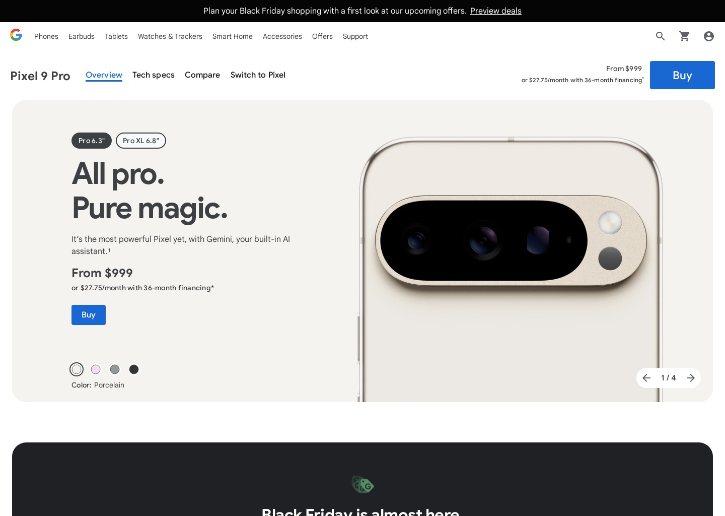 Pixel 9 Pro — website design on Landdding