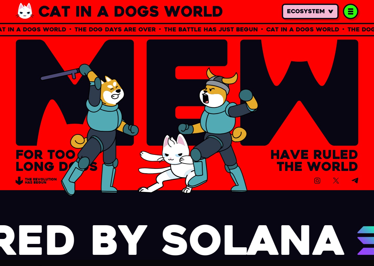MEW - cat in a dogs world — website design on Landdding