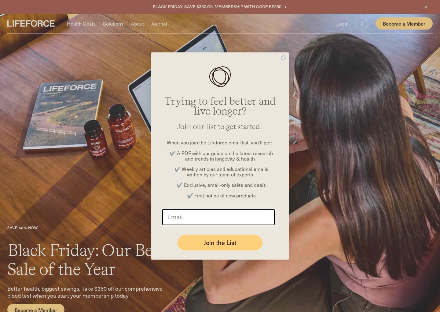 Lifeforce: Your Longevity Partner — website design on Landdding