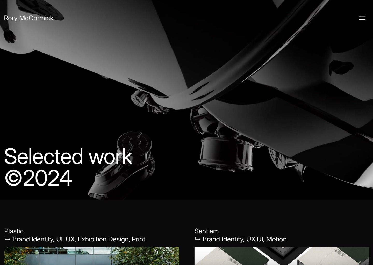 Rory McCormick Portfolio — website design on Landdding