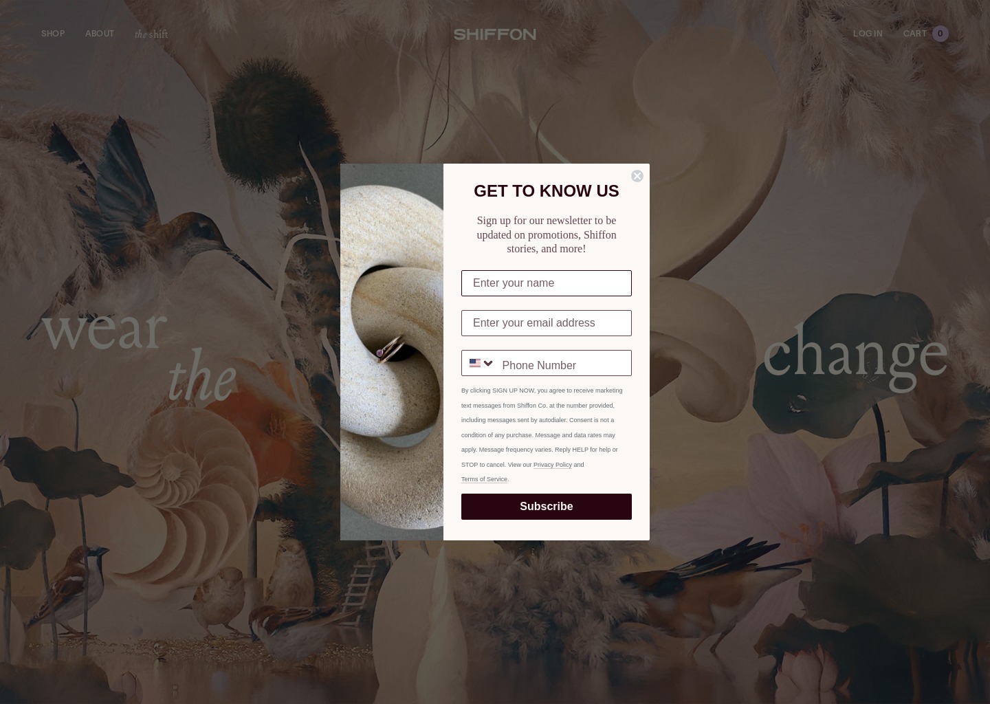 Shiffon Co. Jewelry — website design on Landdding