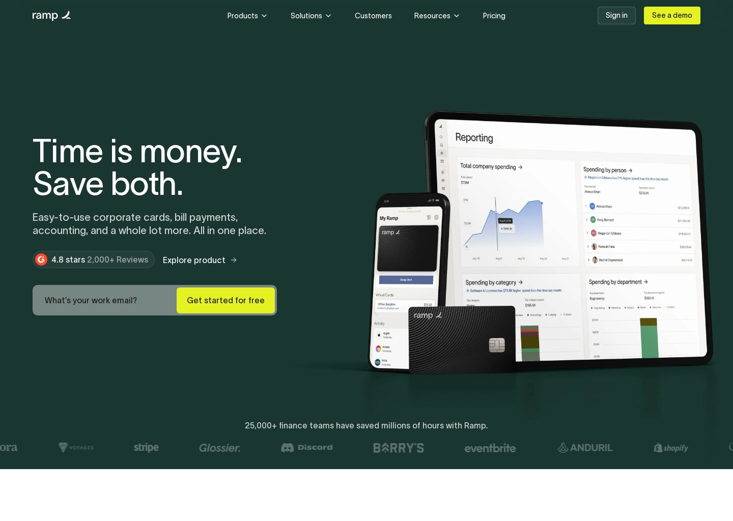 Ramp — website design on Landdding