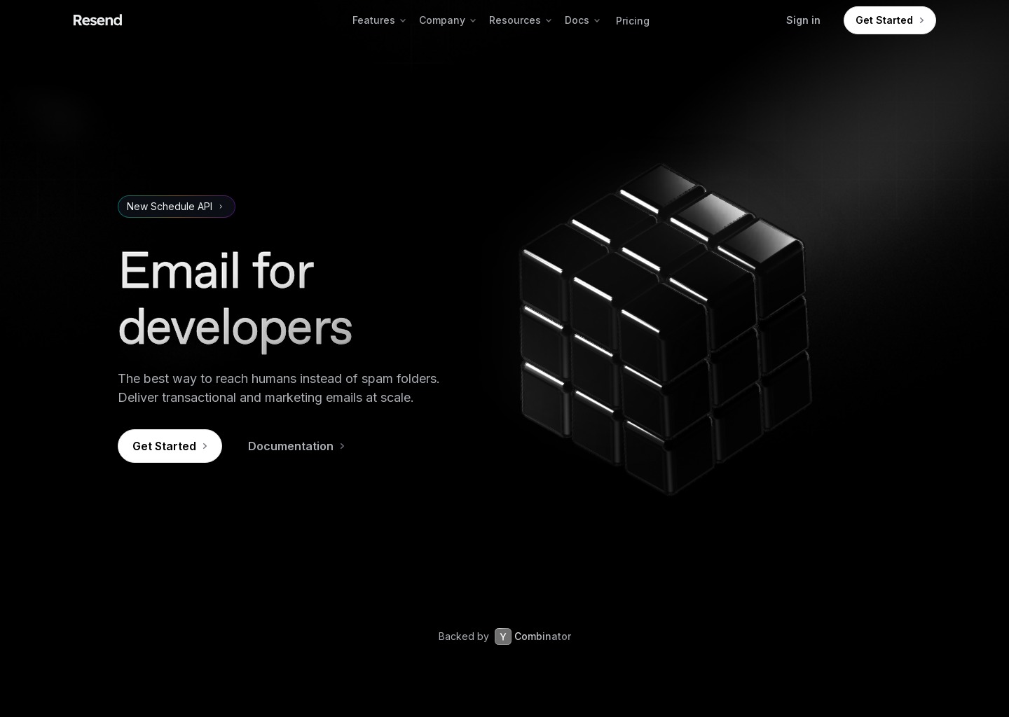Resend — website design on Landdding