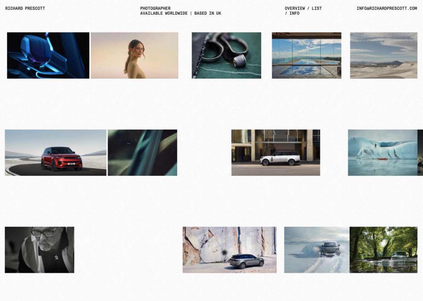 Richard Prescott - Photographer — website design on Landdding
