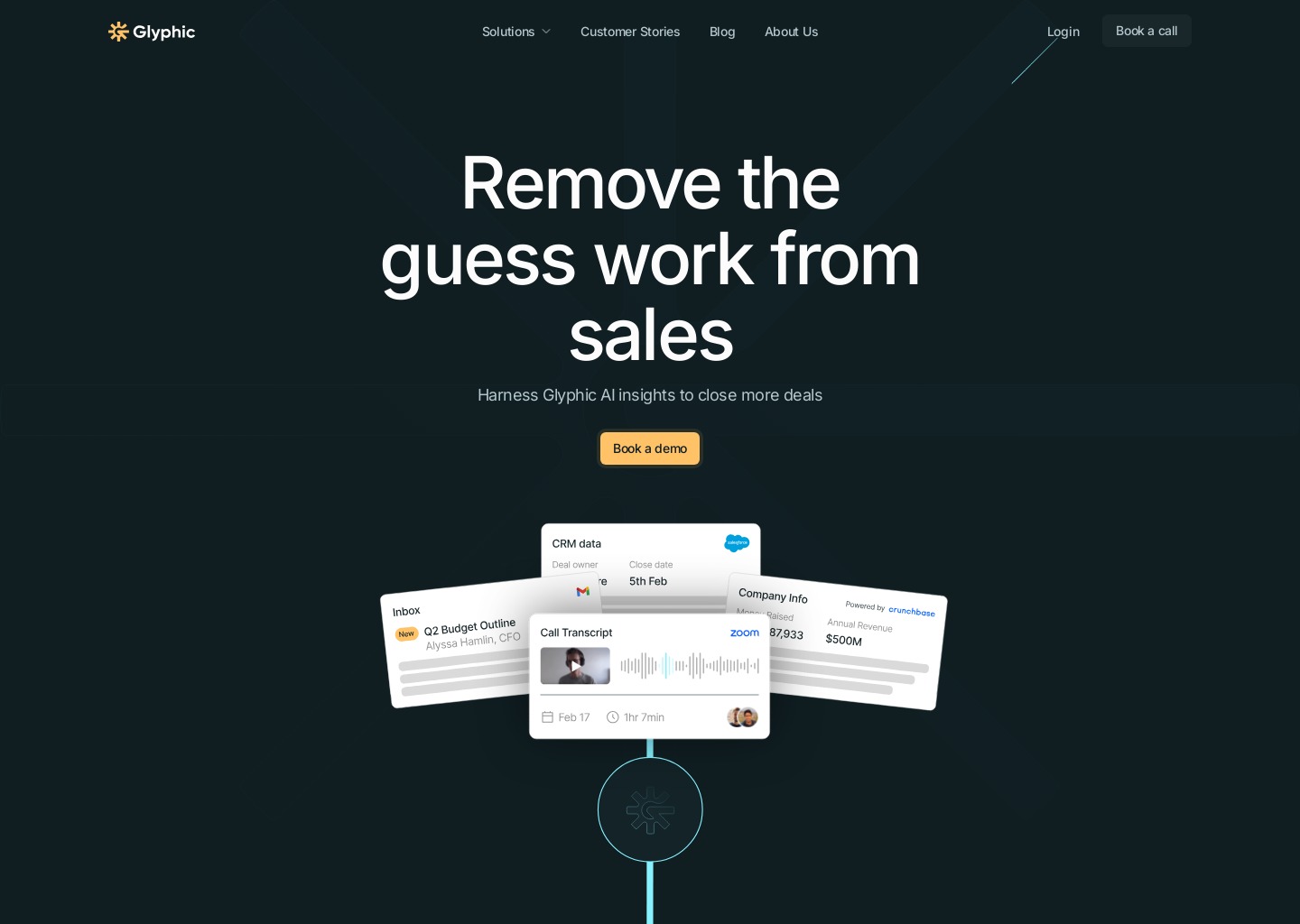 Glyphic | AI Copilot for Sales Teams — website design on Landdding