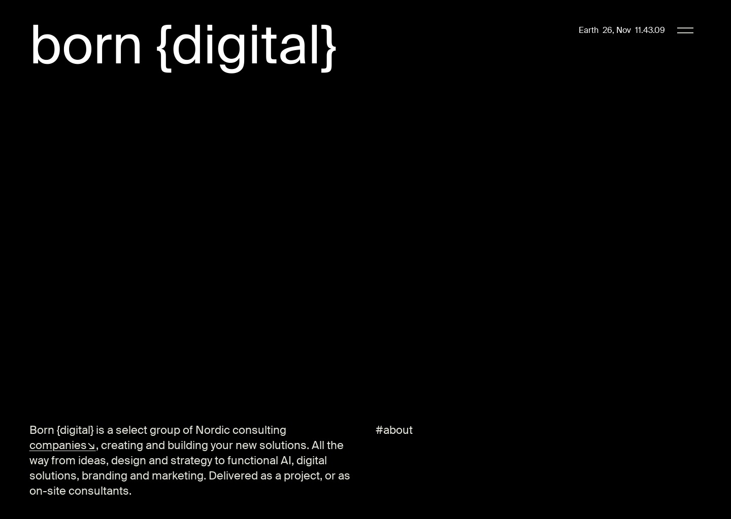 born{digital} — website design on Landdding