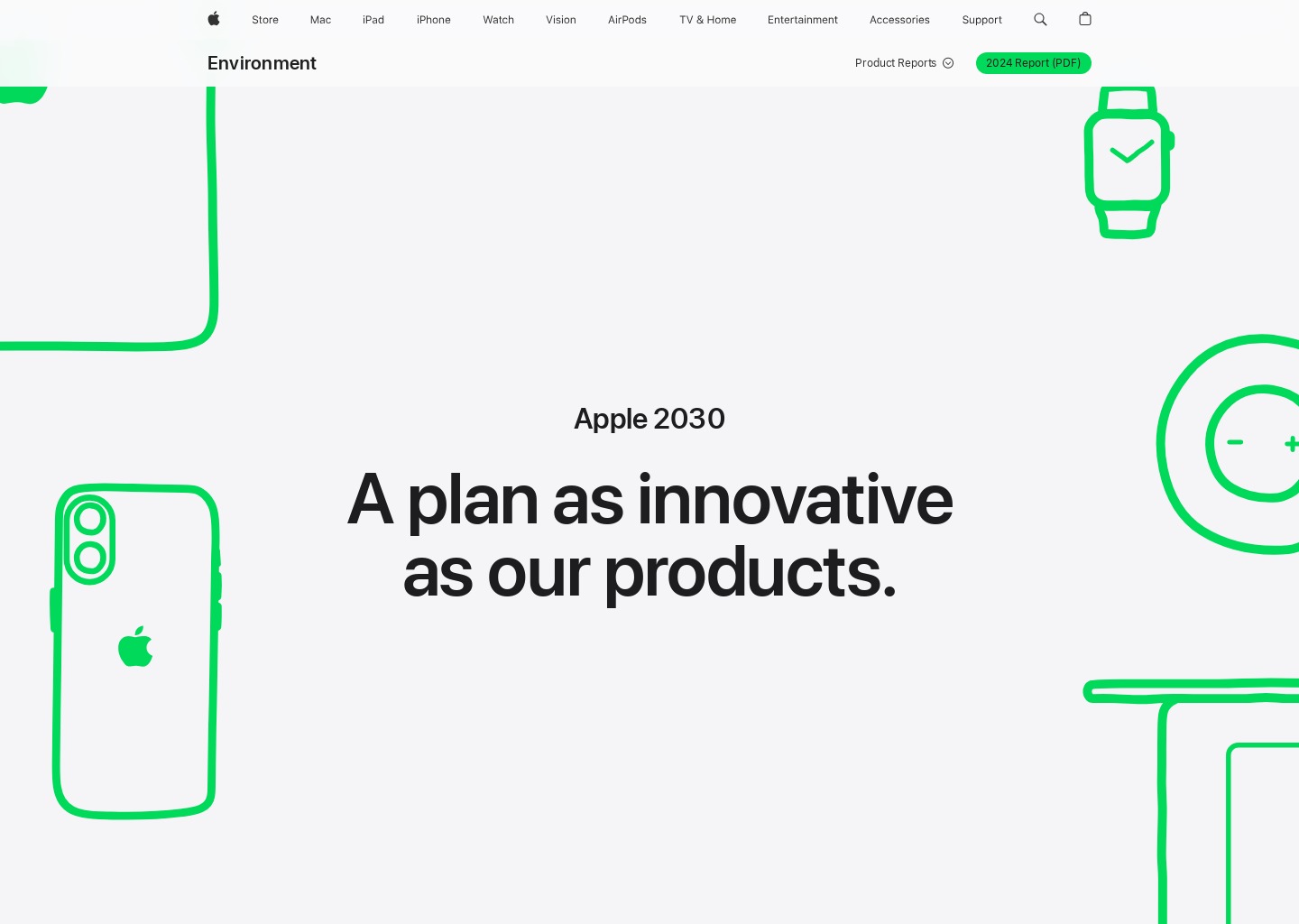 Environment - Apple — website design on Landdding