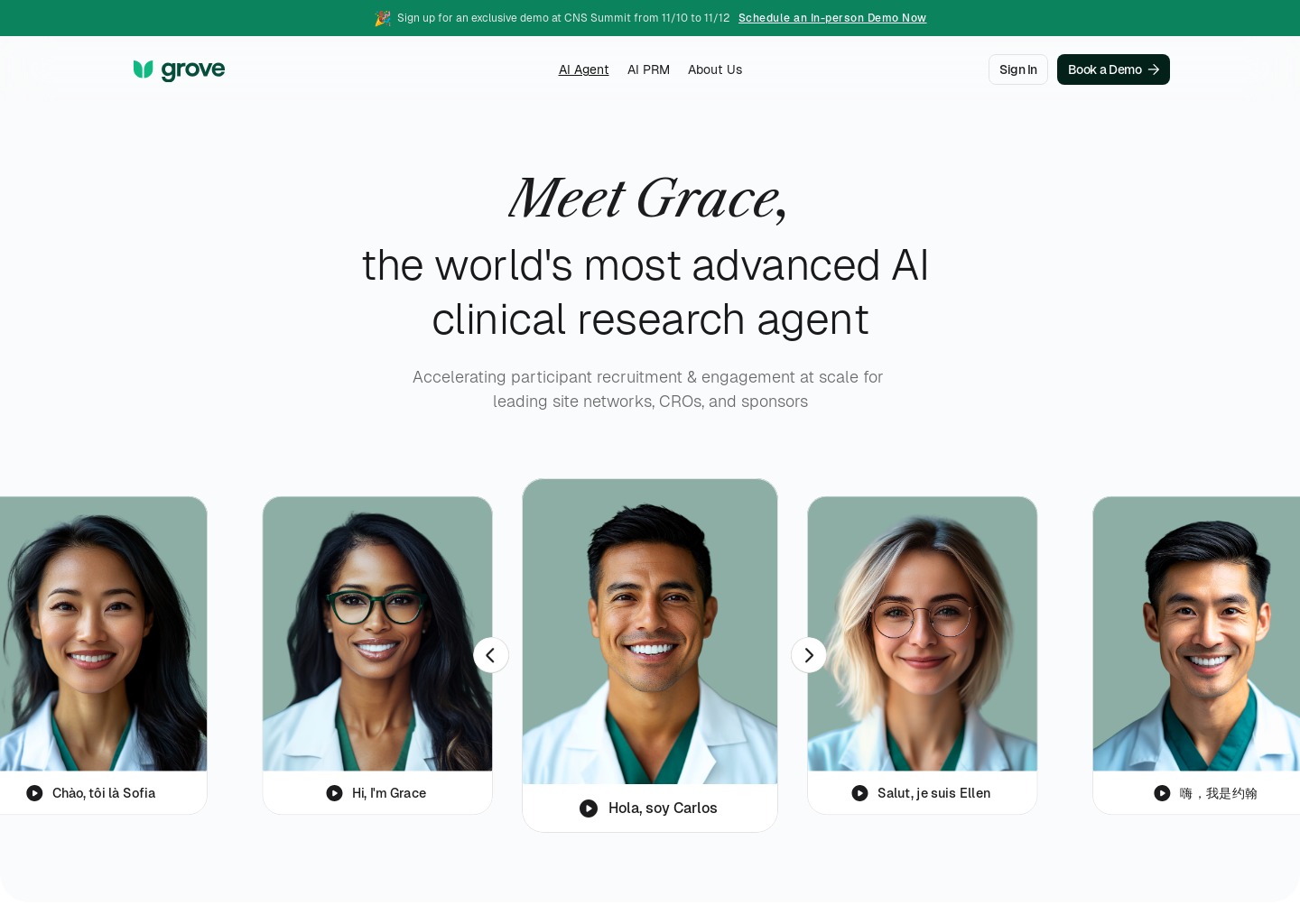 Grove — website design on Landdding