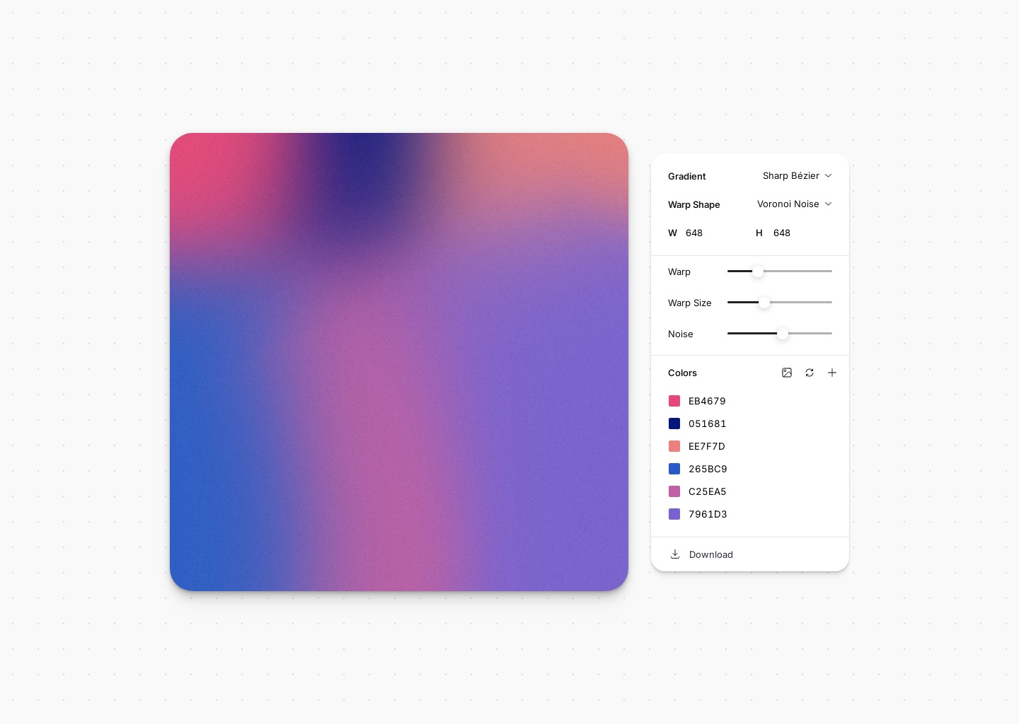 Image to Mesh Gradient — website design on Landdding