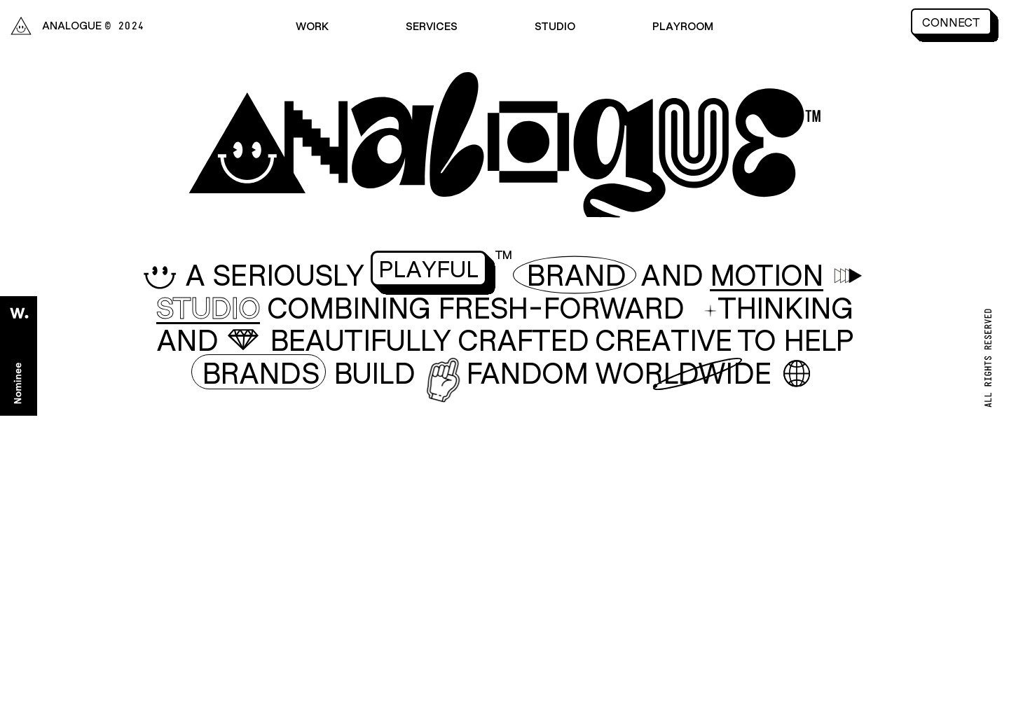 ANALOGUE — website design on Landdding