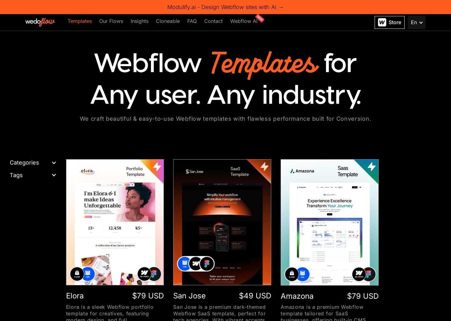 Wedoflow – Easy to customize Webflow templates — website design on Landdding