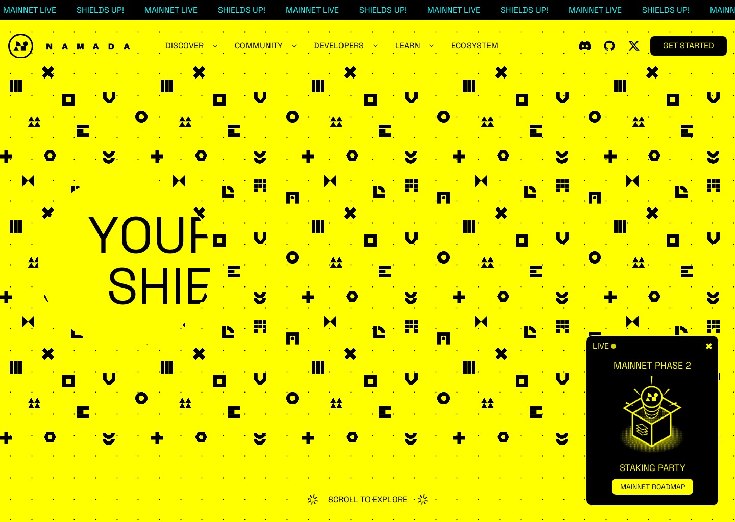 Namada - Your Gateway to the Shielded Multichain — website design on Landdding