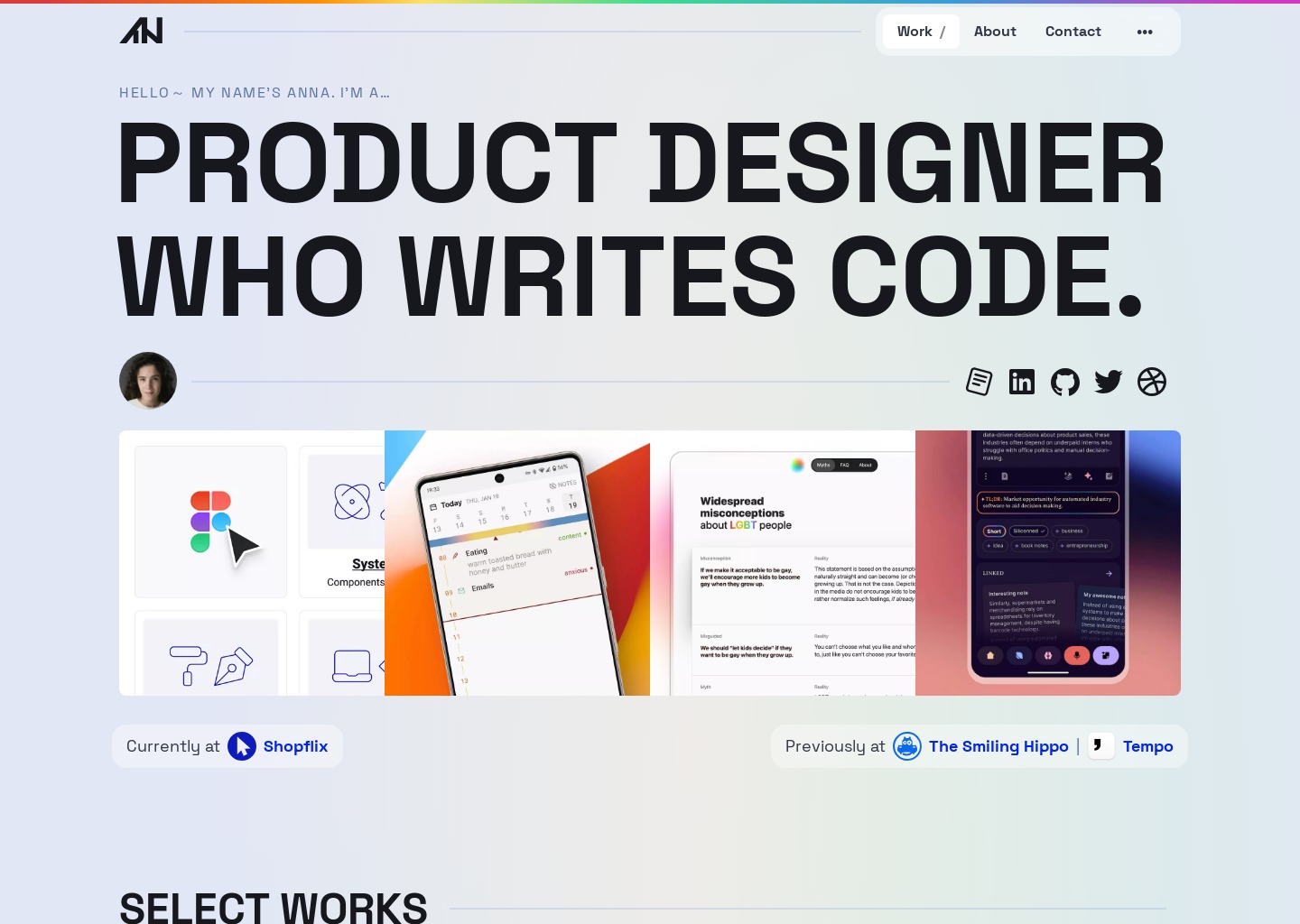Anna Filou — website design on Landdding