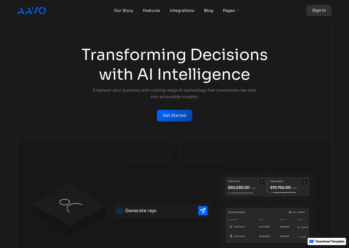 Aavo - Webflow HTML website template — website design on Landdding