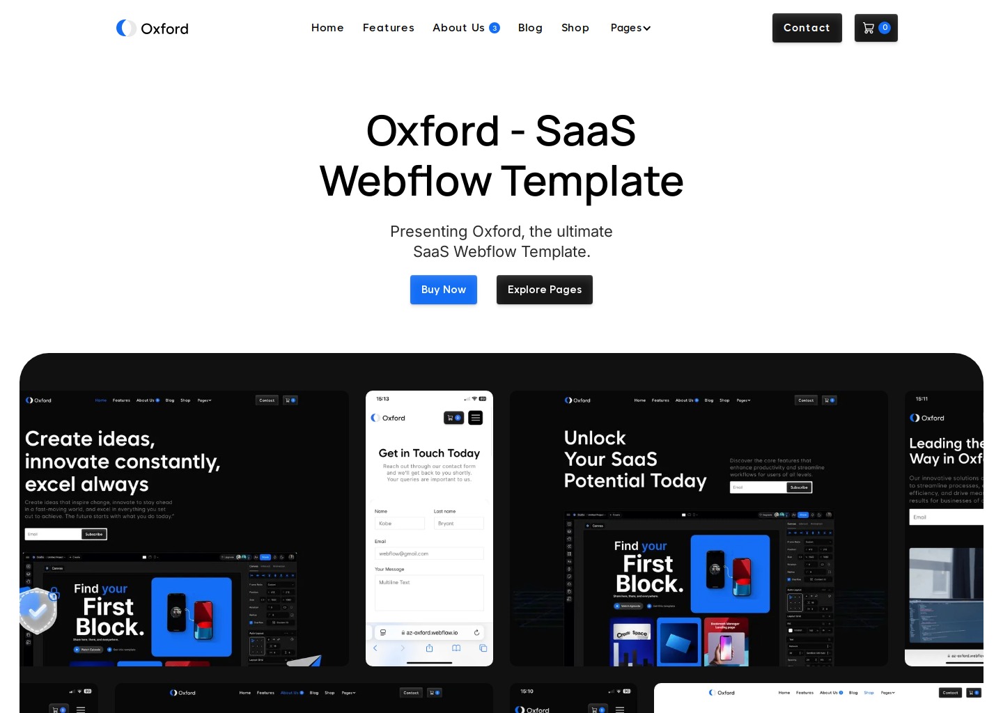 Oxford - Webflow Ecommerce website template — website design on Landdding