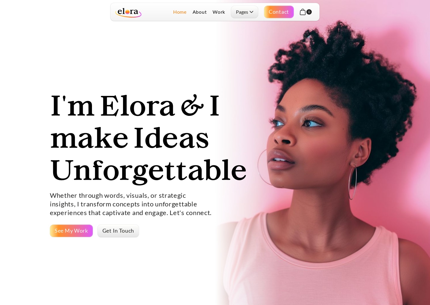 Elora - Webflow Portfolio template — website design on Landdding