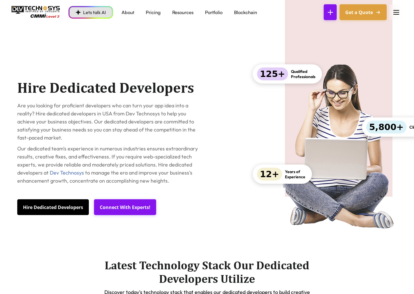 Hire Dedicated Developers — website design on Landdding