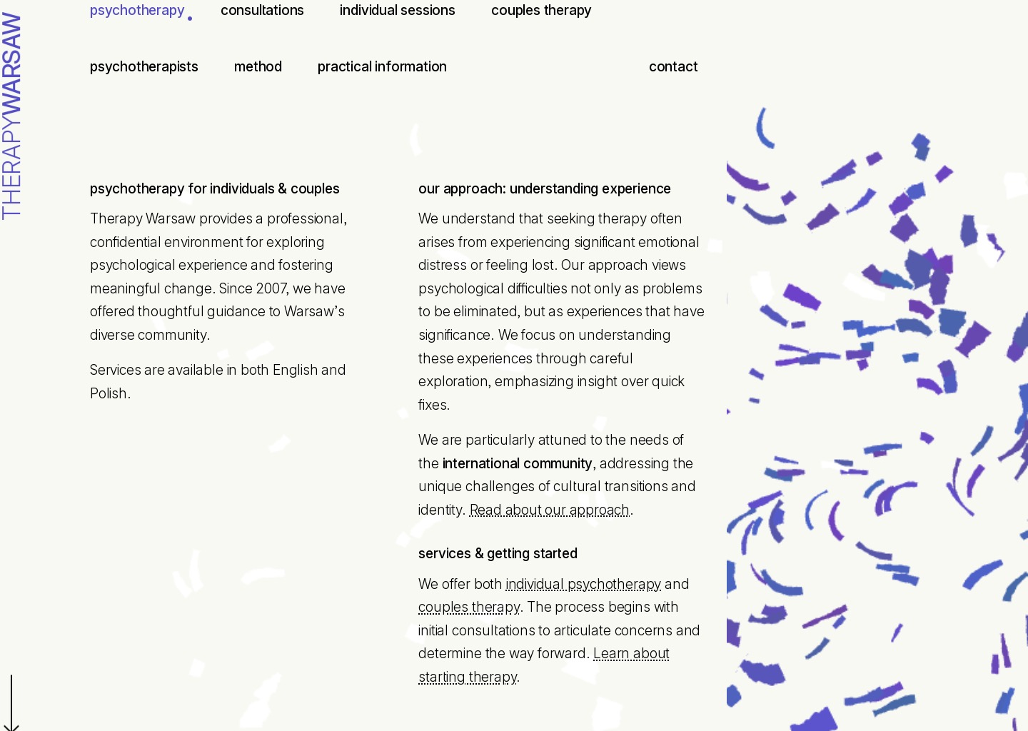English Speaking Psychotherapists in Warsaw, Poland     — website design on Landdding