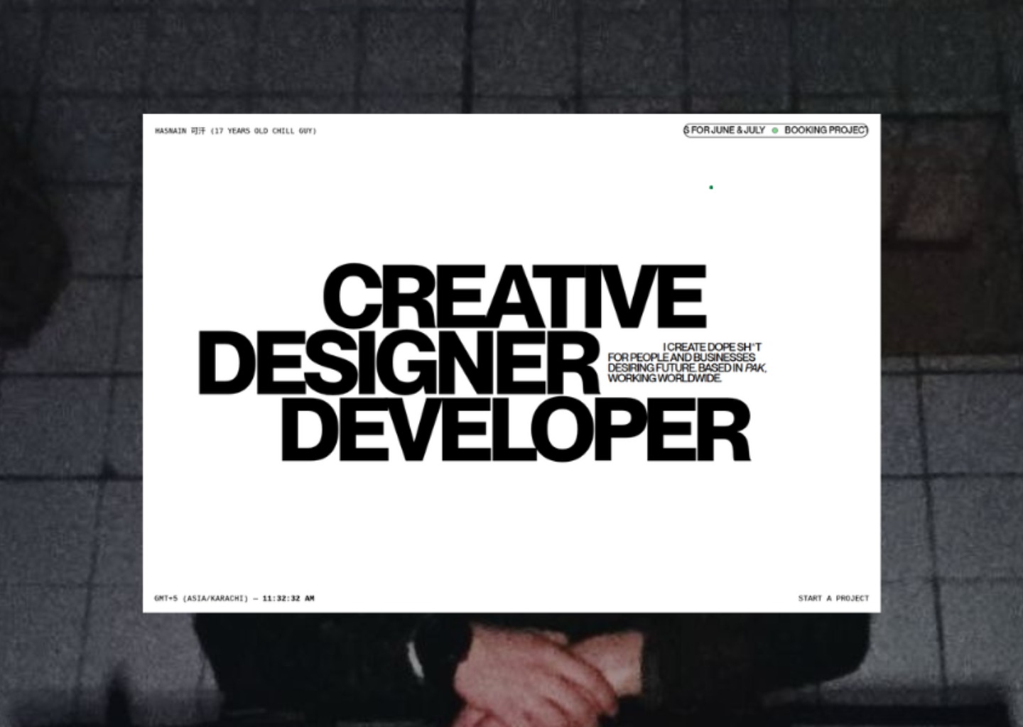 Hasnain Khan '25 — website design on Landdding