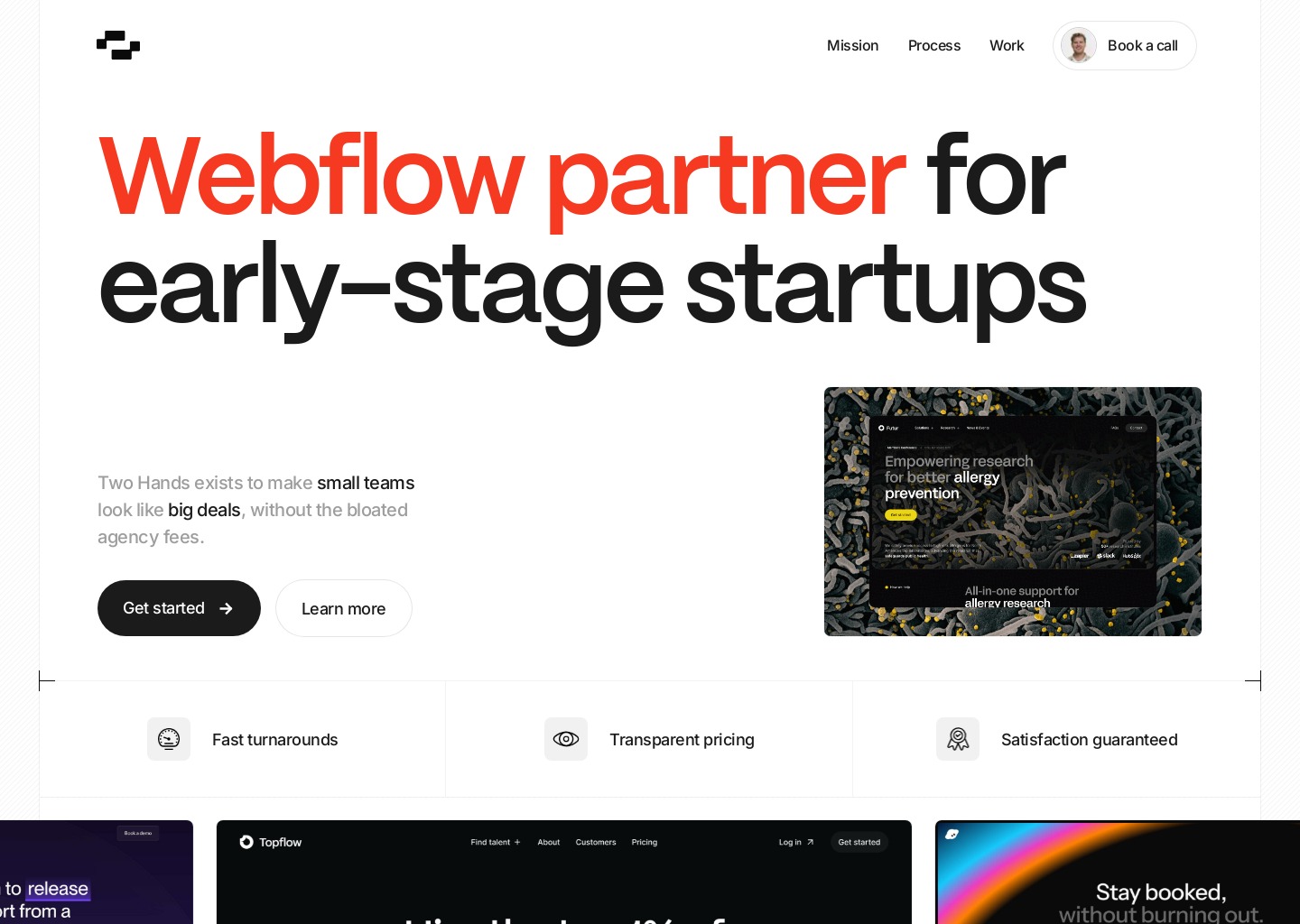 Two Hands | Webflow Design &amp; Development Studio — website design on Landdding