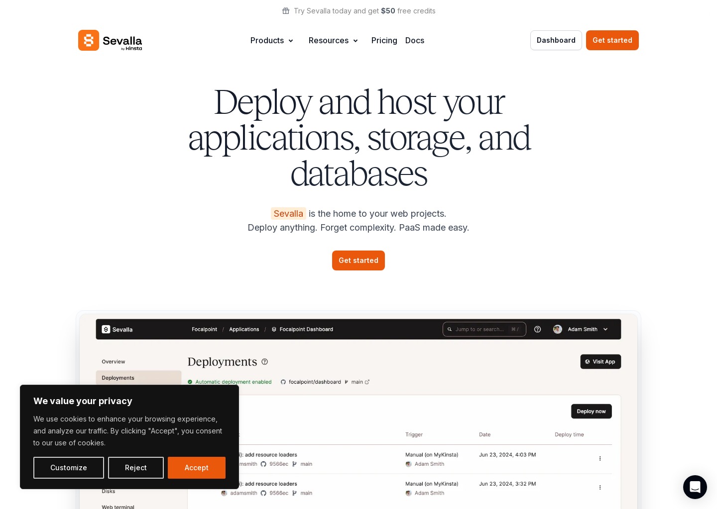Sevalla - Cloud Application Platform. Deploy Apps in Minutes — website design on Landdding