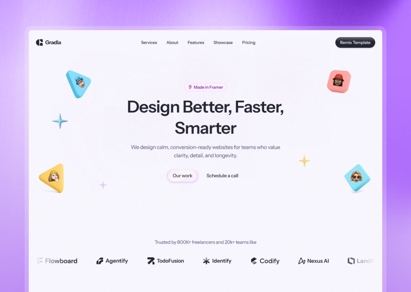 Gradia - Agency Template — website design on Landdding
