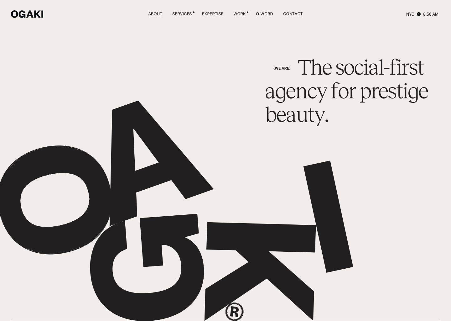 OGAKI | The Social-First Beauty Agency — website design on Landdding