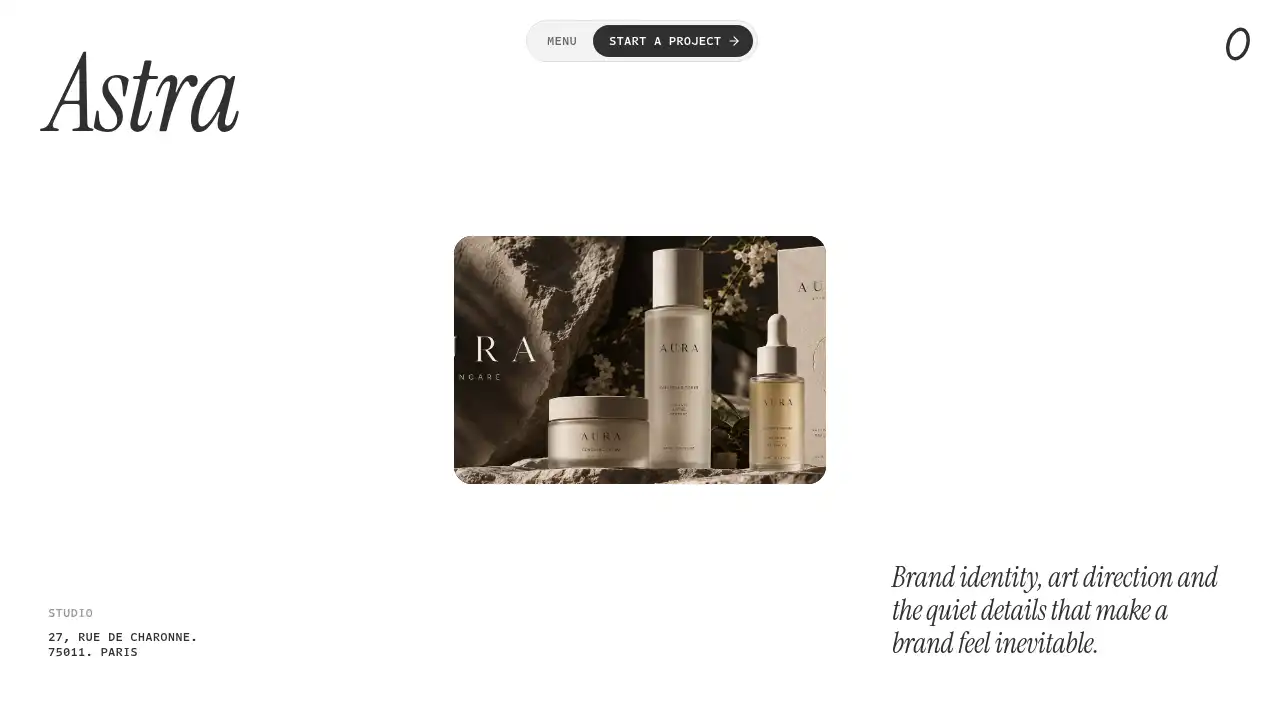 Astra — website design on Landdding