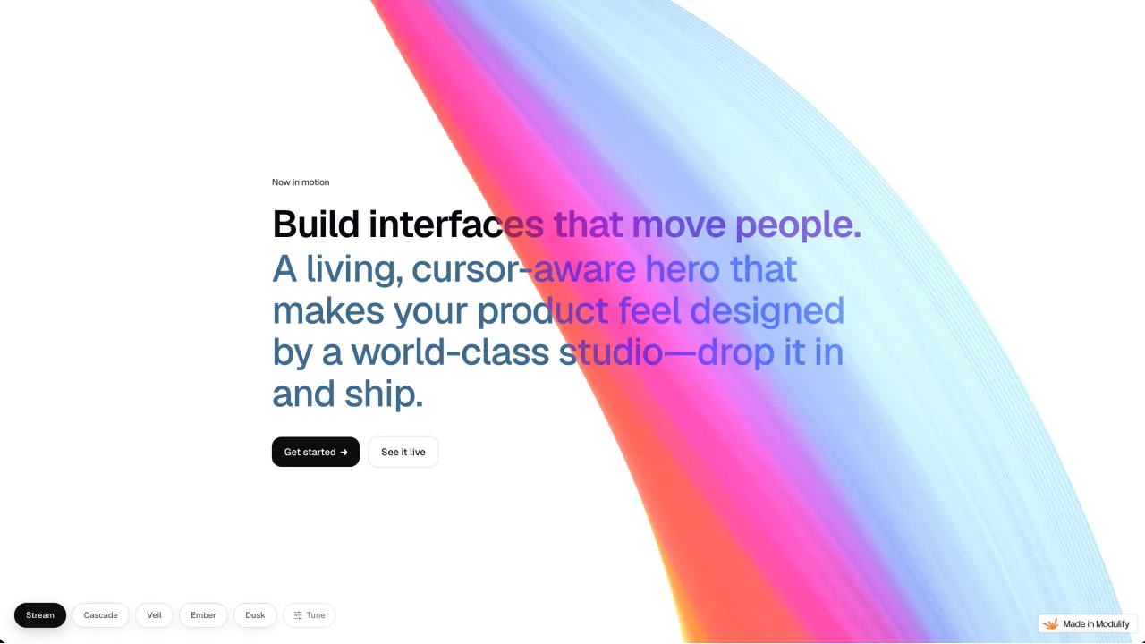 Aurora — website design on Landdding