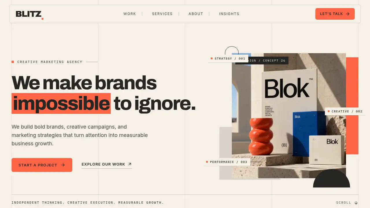 BLITZ — website design on Landdding