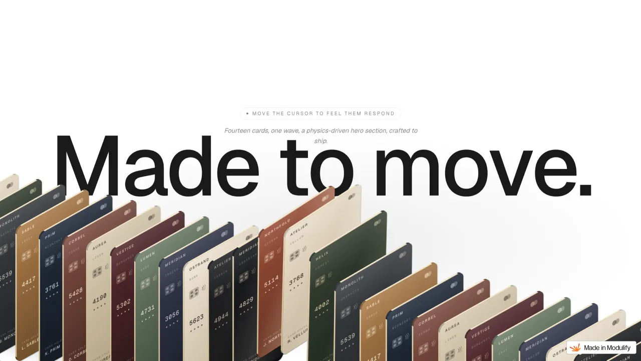 Cardwall — website design on Landdding