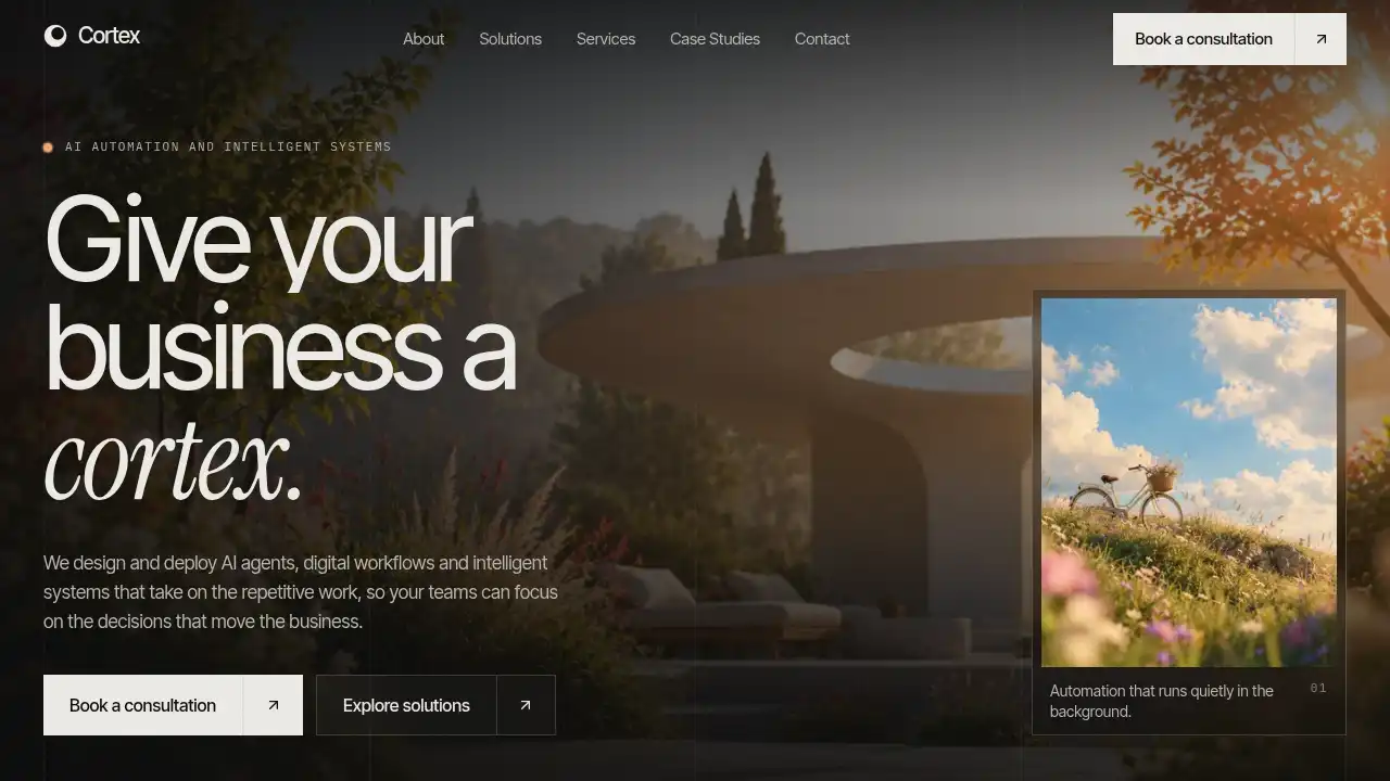 Cortex — website design on Landdding