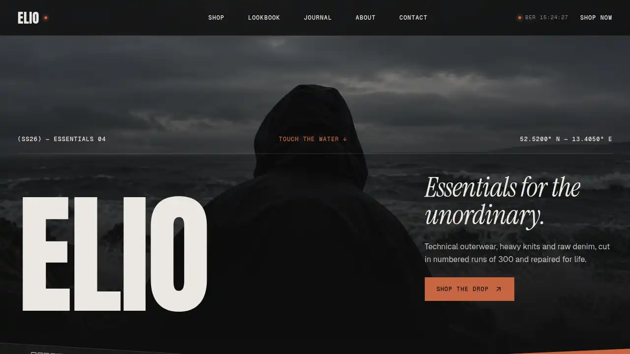 Elio — website design on Landdding