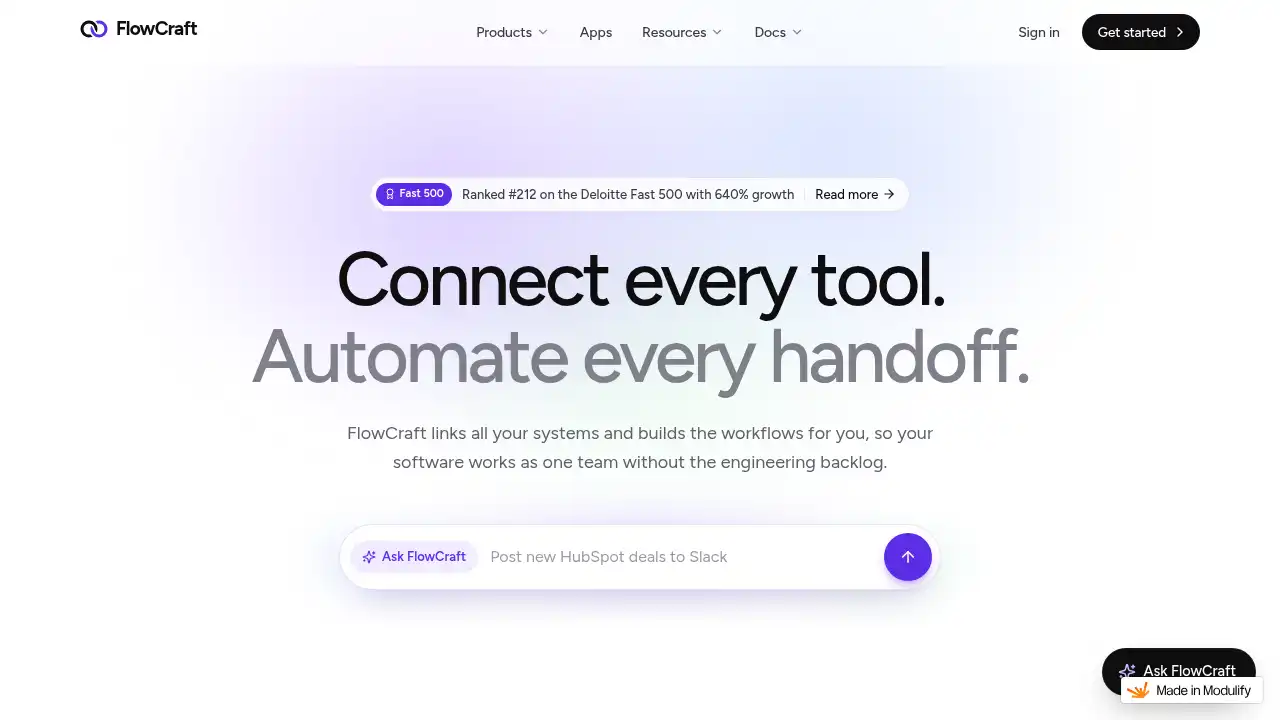 FlowCraft — website design on Landdding