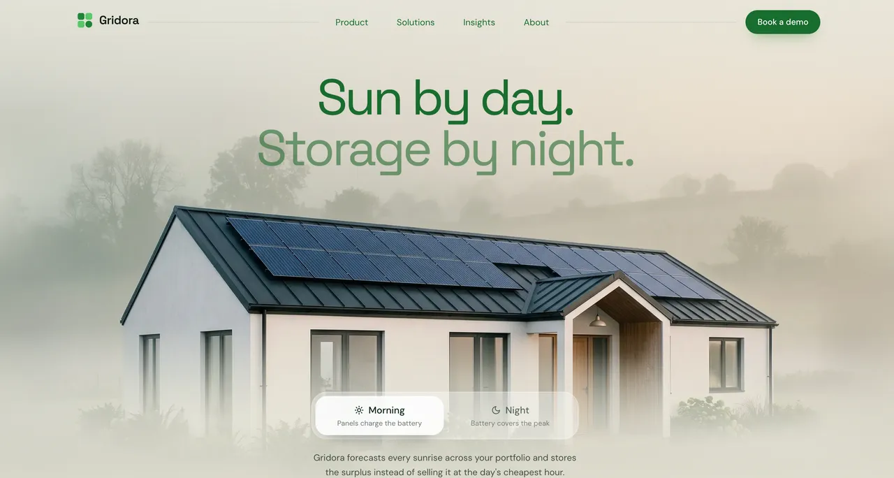 Gridora — website design on Landdding