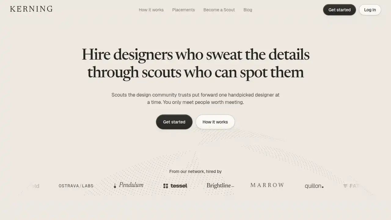 Kerning — website design on Landdding