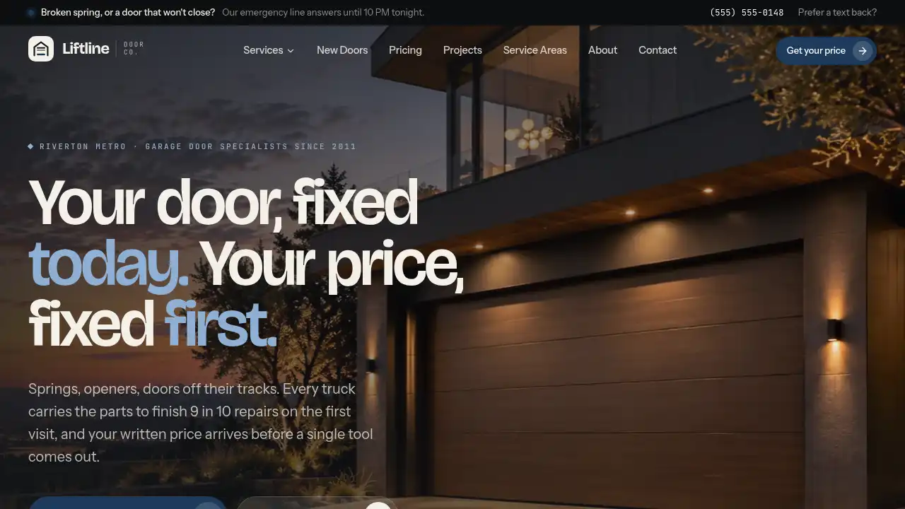 Liftline — website design on Landdding