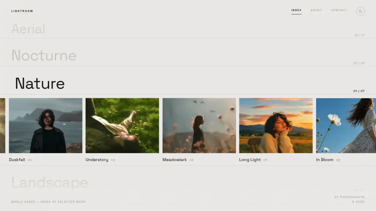 Lightroom — website design on Landdding