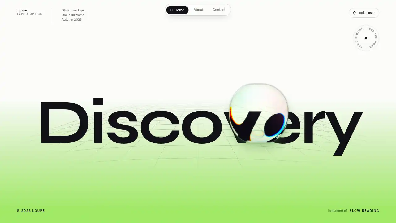 Loupe — website design on Landdding