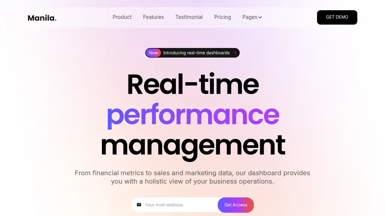 Manila — website design on Landdding