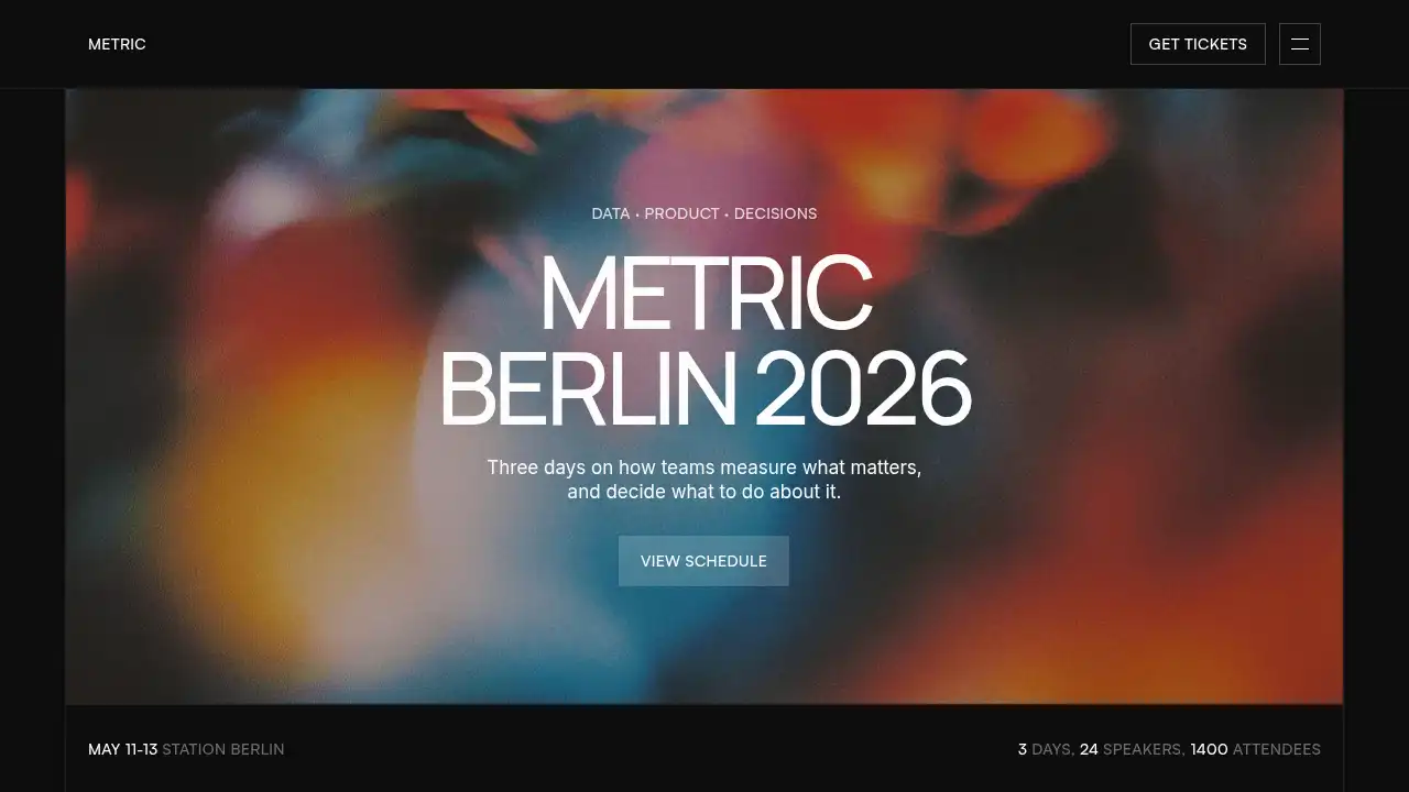 Metric — website design on Landdding