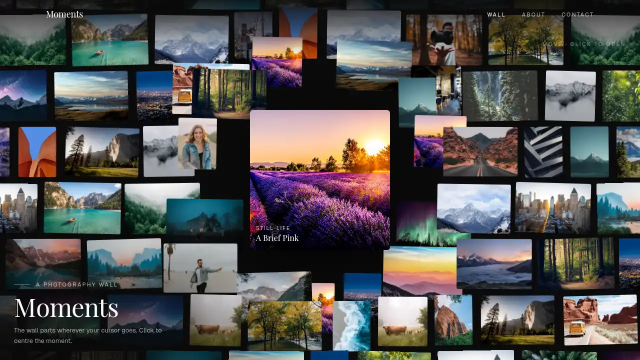 Moments — website design on Landdding