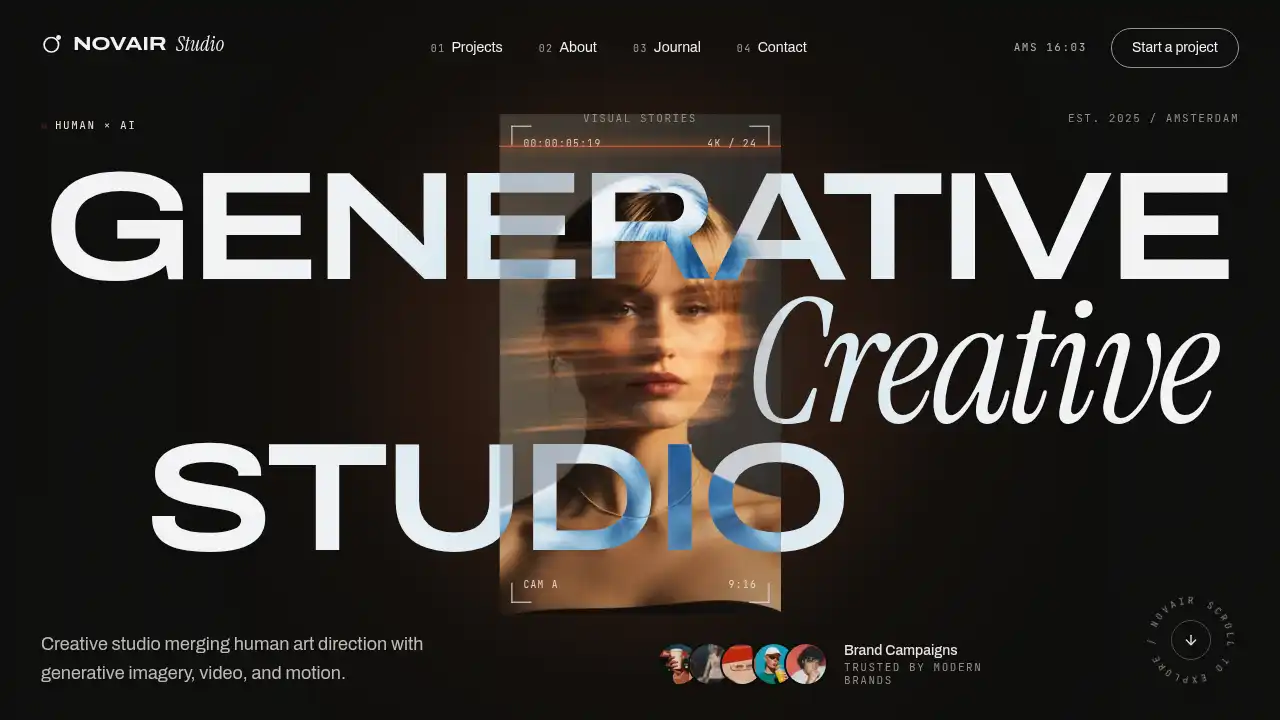NOVAIR Studio — website design on Landdding