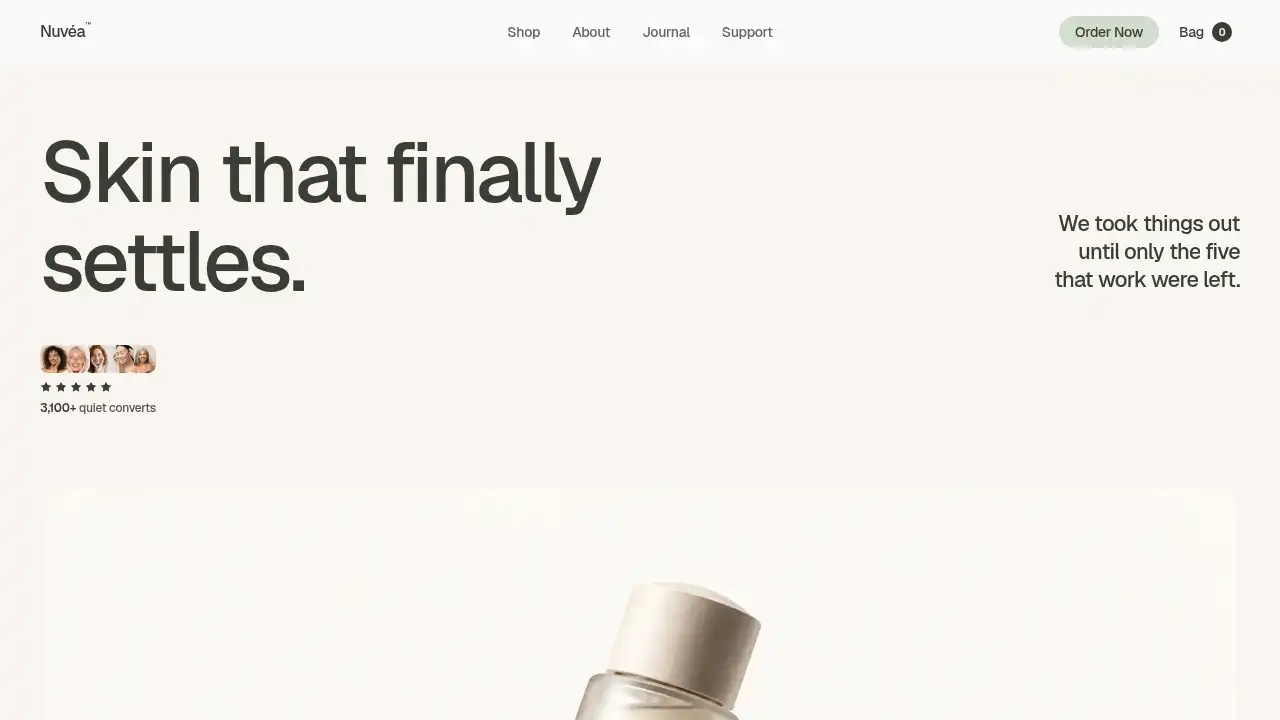 Nuvéa — website design on Landdding