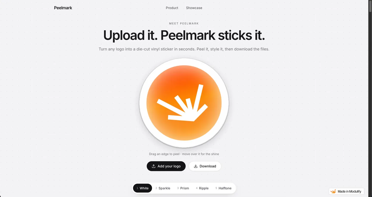 Peelmark — website design on Landdding