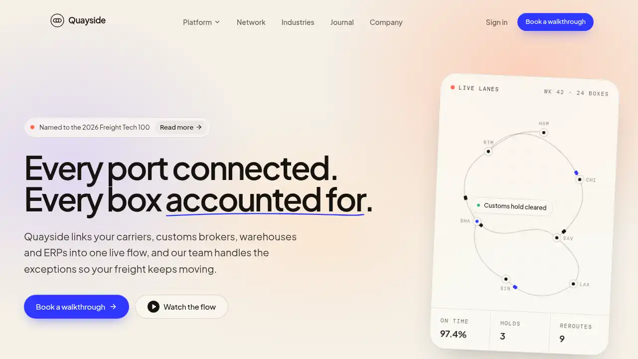 Quayside — website design on Landdding
